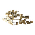 Brutalist Welded Steel & Brass Wall Sculpture in the Early Style of Curtis Jere, 1960s